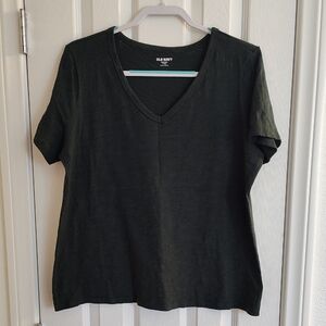 Old Navy Women's Forest Green V-Neck Short Sleeve Top Size Large